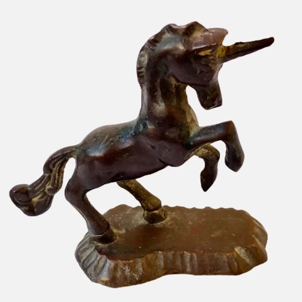 Unicorn Solid Bronze Figurine Small 3 1/4